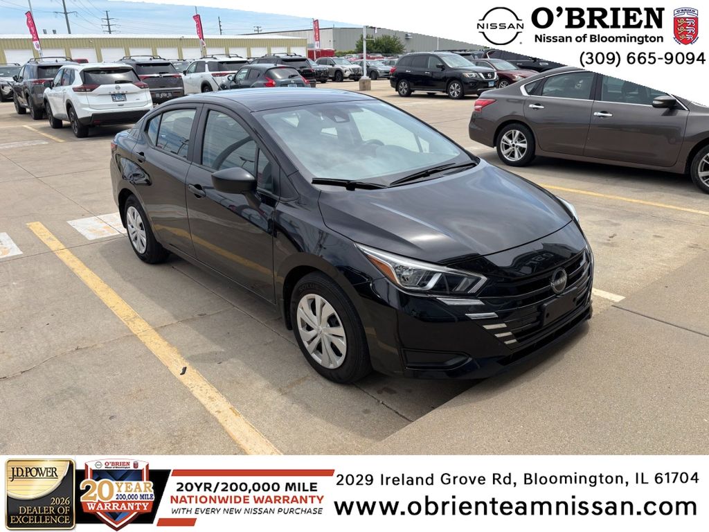 Super Black 2024 Nissan Versa S FWD Sedan Front-Wheel Drive Continuously Variable Transmission