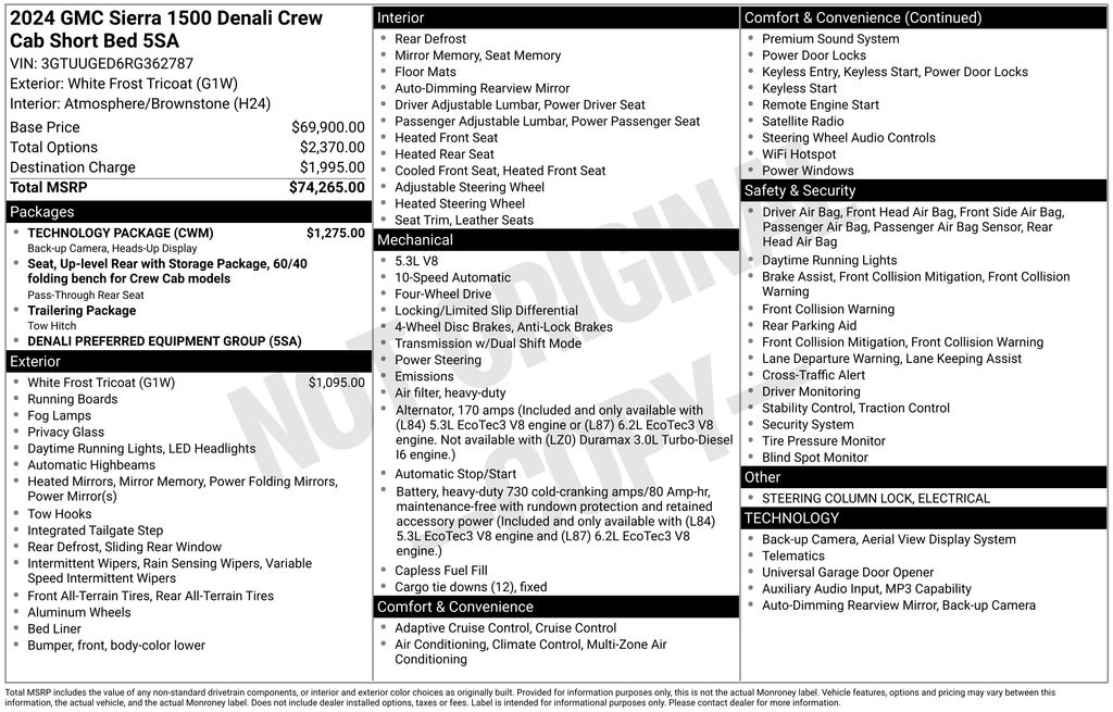 2024 GMC Sierra 1500 Denali White at Carlisle Cadillac Buick GMC