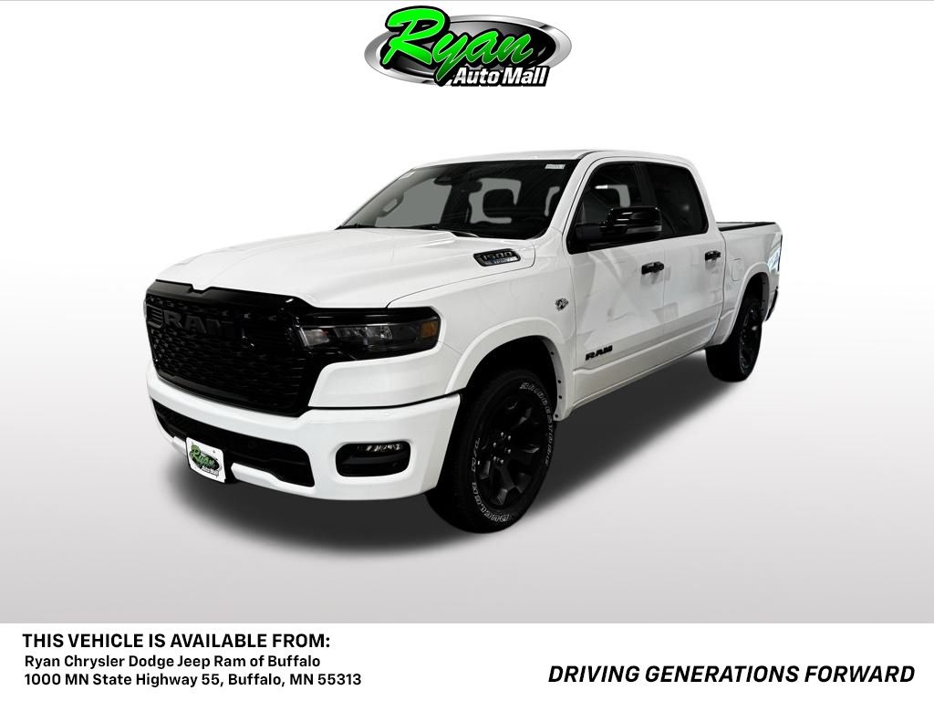 Bright White Clearcoat 2026 RAM 1500 Big Horn Crew Cab 4WD Pickup Truck Four-Wheel Drive 8-Speed Automatic