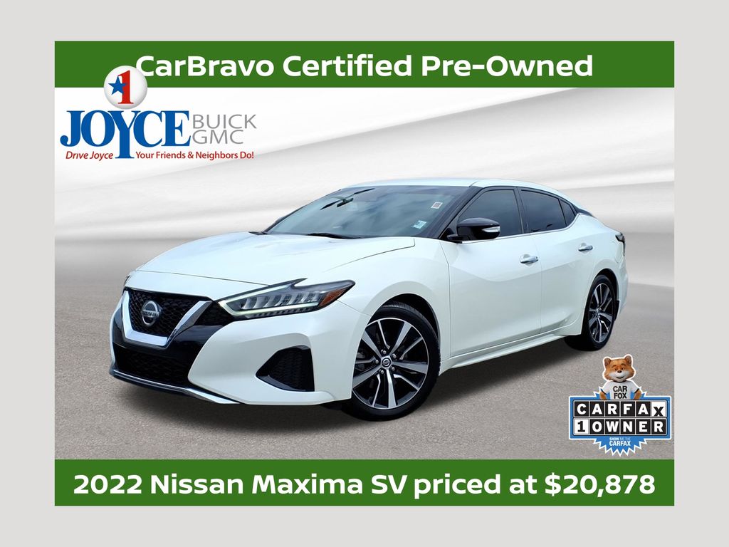 Pearl White Tricoat 2022 Nissan Maxima SV FWD Sedan Front-Wheel Drive Continuously Variable Transmission
