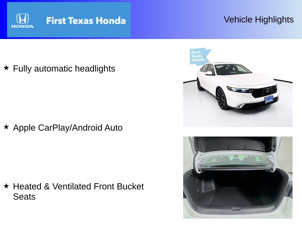 Used Car 2025 Honda Accord Hybrid  Touring For Sale Under $35,000 In Austin, Texas