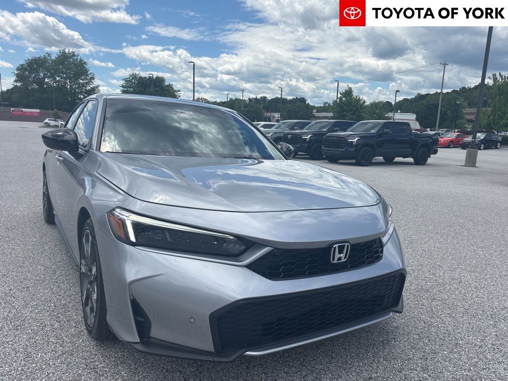 Solar Silver Metallic 2026 Honda Civic Hybrid Hatchback Front-Wheel Drive Continuously Variable Transmission