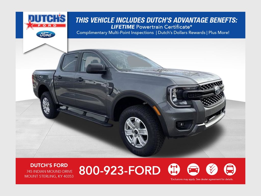 Gray Metallic 2025 Ford Ranger XL SuperCrew 4WD Pickup Truck Four-Wheel Drive Automatic