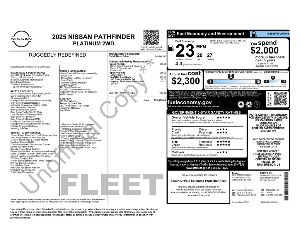 2025 Nissan Pathfinder Platinum Silver at Lugoff Nissan