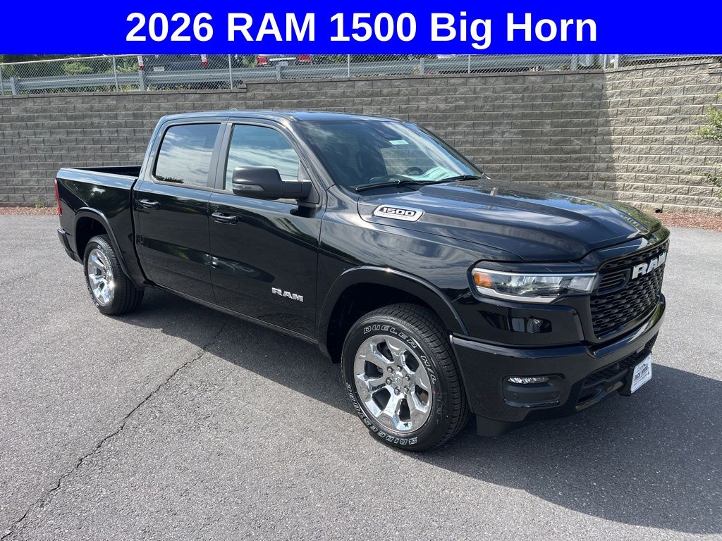 Diamond Black Crystal Pearlcoat 2026 RAM 1500 Pickup Truck Four-Wheel Drive 8-Speed Automatic