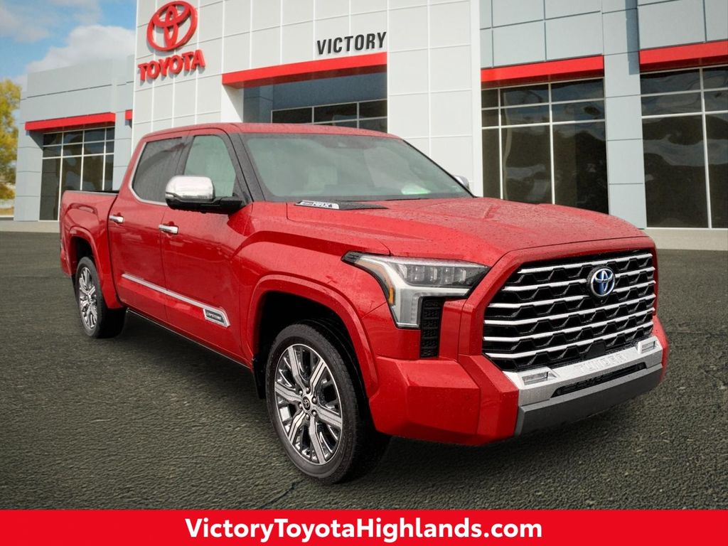 Supersonic Red 2023 Toyota Tundra Hybrid Capstone HV CrewMax Cab 4WD Pickup Truck Four-Wheel Drive Automatic