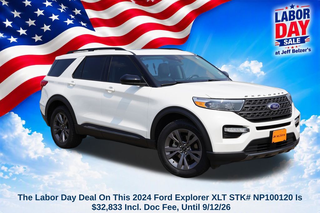 Star White Metallic Tri-Coat 2024 Ford Explorer SUV / Crossover All-Wheel Drive Automatic