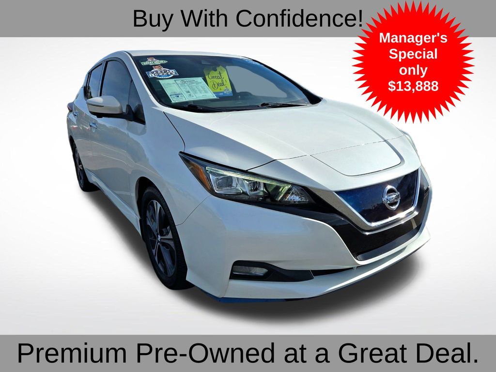 Pearl White 2021 Nissan LEAF SL Plus FWD Hatchback Front-Wheel Drive Automatic