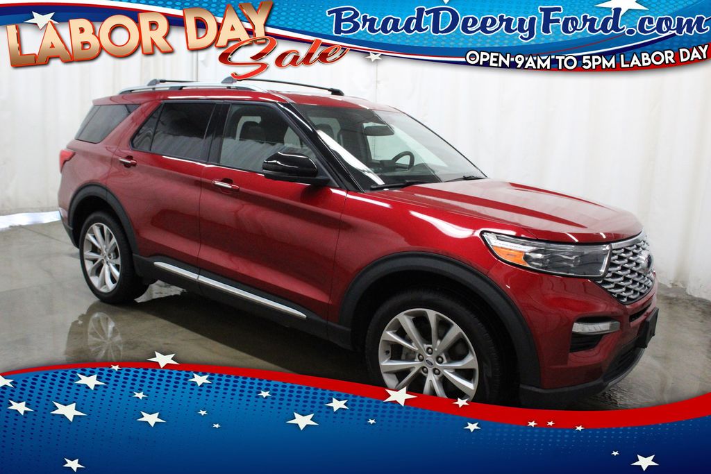 Rapid Red Metallic Tinted Clearcoat 2022 Ford Explorer Hybrid SUV / Crossover All-Wheel Drive Automatic