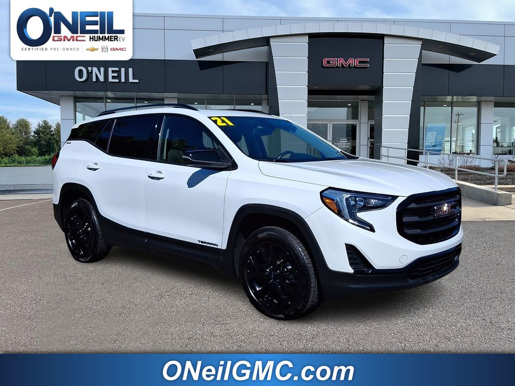 Summit White 2021 GMC Terrain SUV / Crossover Four-Wheel Drive 9-Speed Automatic