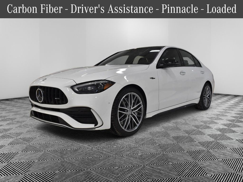 Polar White 2024 Mercedes-Benz C-Class AMG C 43 4MATIC Sedan All-Wheel Drive 9-Speed Automatic