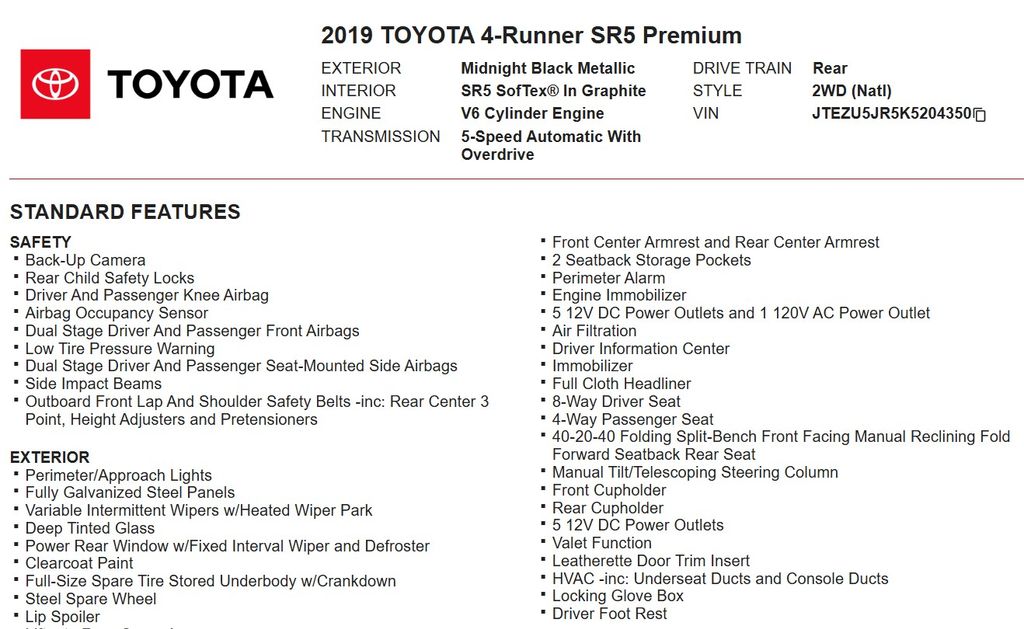 2019 Toyota 4Runner SR5 Premium photo