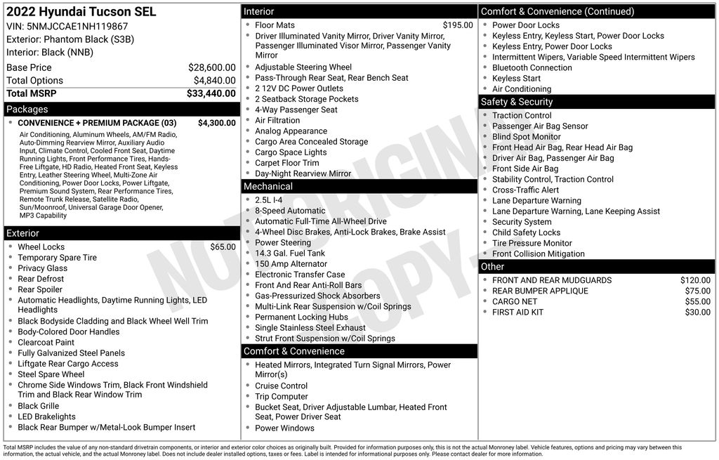 Used 2022 Black Hyundai SEL image 17