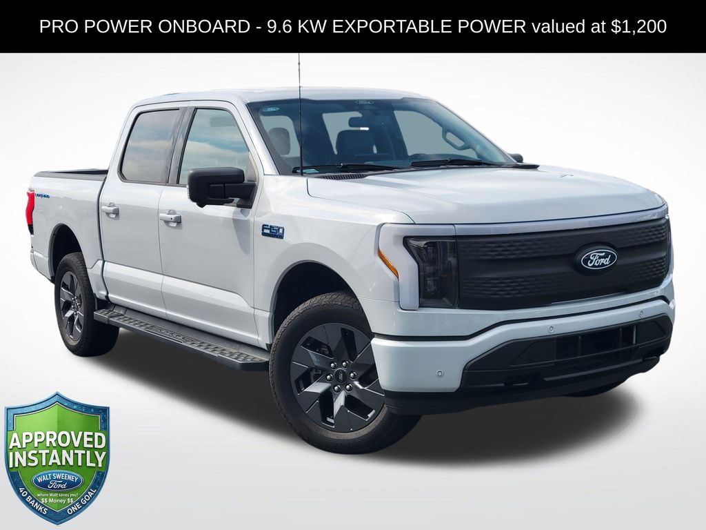 White Metallic 2025 Ford F-150 Lightning Pickup Truck All-Wheel Drive Automatic