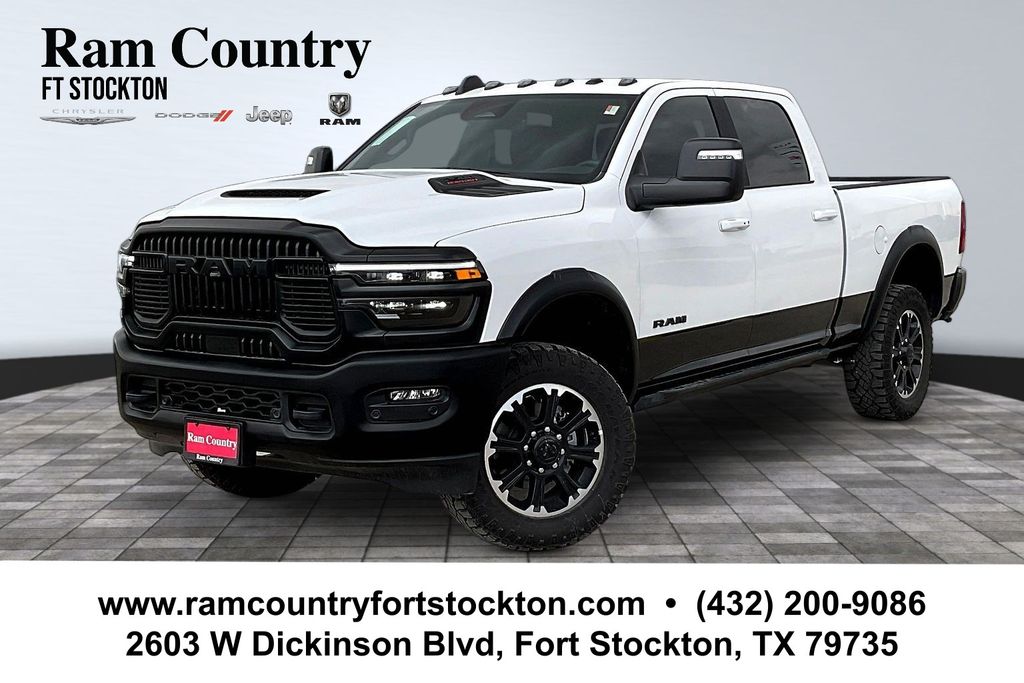 Bright White Clearcoat 2025 RAM 2500 Rebel Crew Cab 4WD Pickup Truck Four-Wheel Drive 8-Speed Automatic