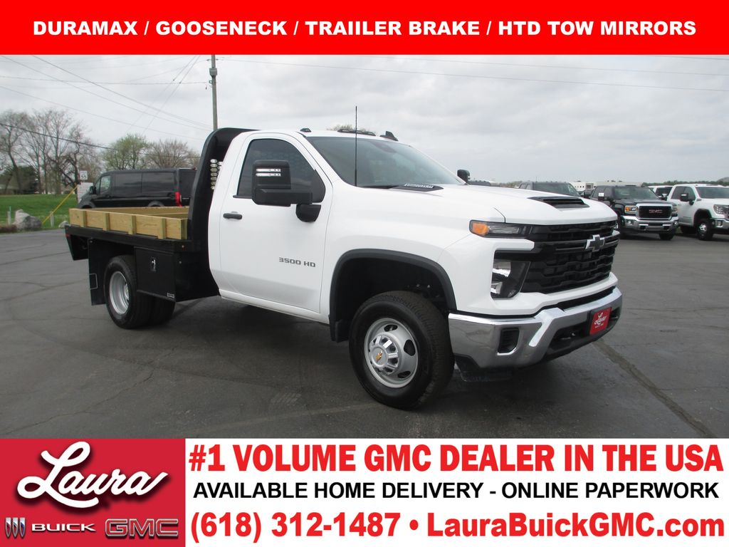 Summit White 2025 Chevrolet Silverado 3500HD Work Truck Regular Cab LB 4WD Pickup Truck Four-Wheel Drive Automatic