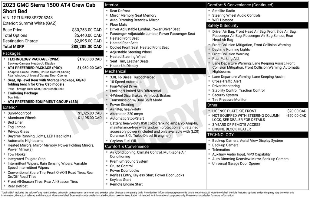 2023 Summit White GMC Sierra 1500 AT4 4X4 Truck