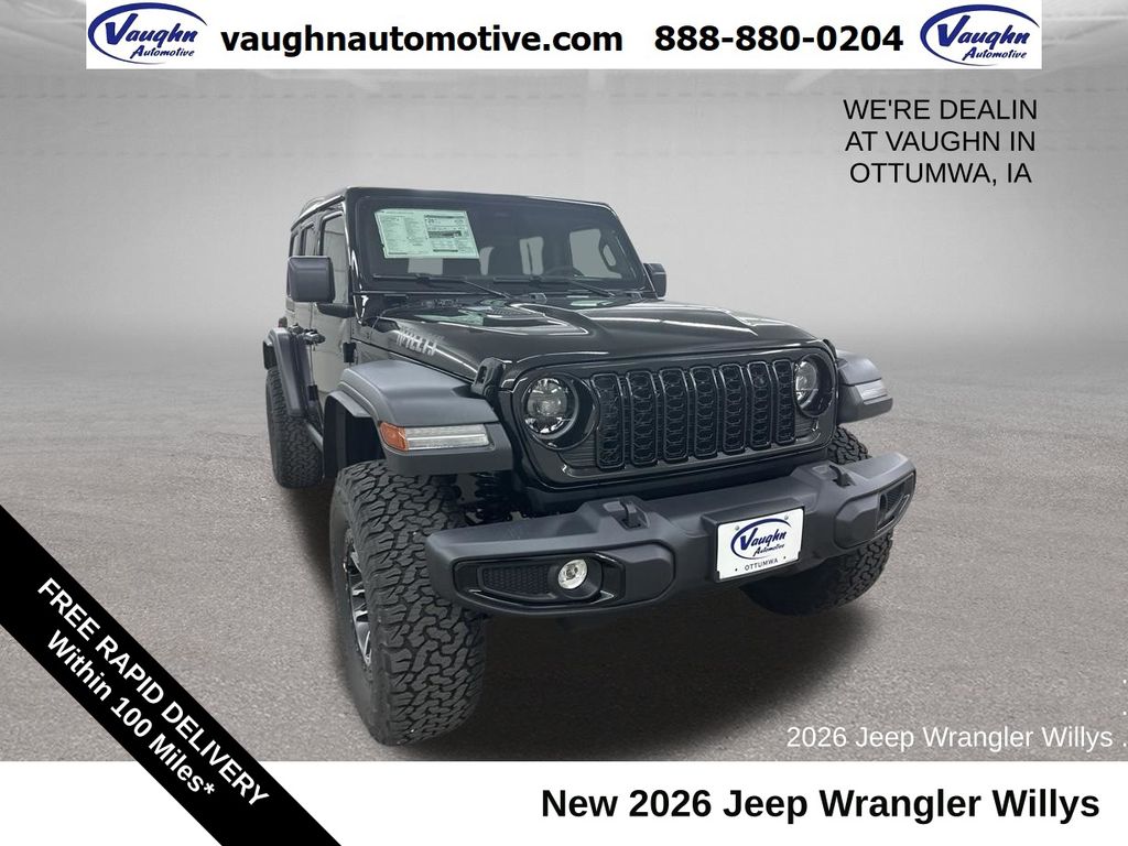 Black Clearcoat 2026 Jeep Wrangler SUV / Crossover Four-Wheel Drive 8-Speed Automatic