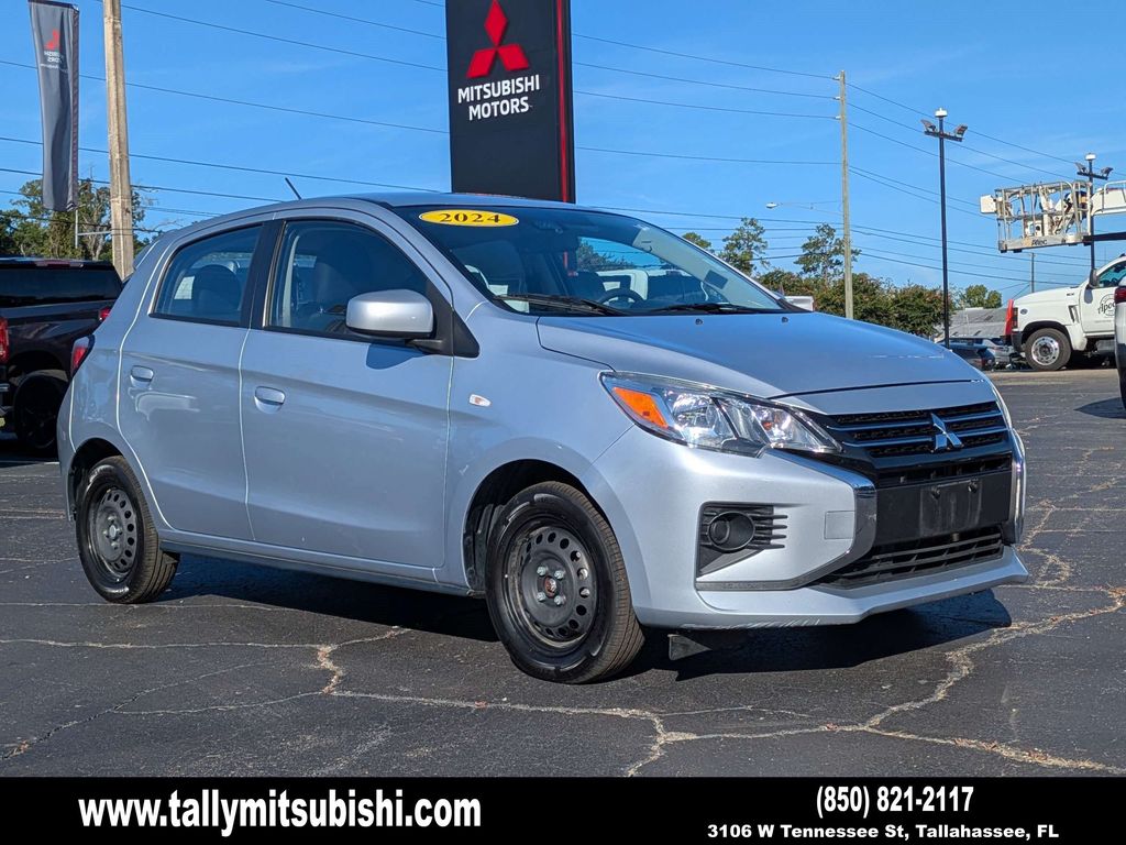 Silver 2024 Mitsubishi Mirage Hatchback Front-Wheel Drive Continuously Variable Transmission