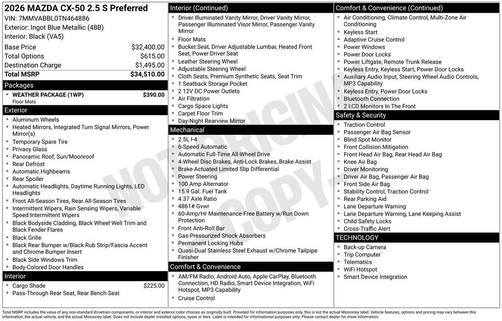 2026 Mazda CX-50 Preferred's photo