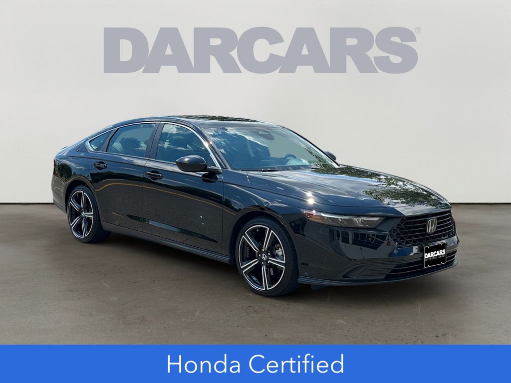 Black 2025 Honda Accord Hybrid Sedan Front-Wheel Drive Continuously Variable Transmission