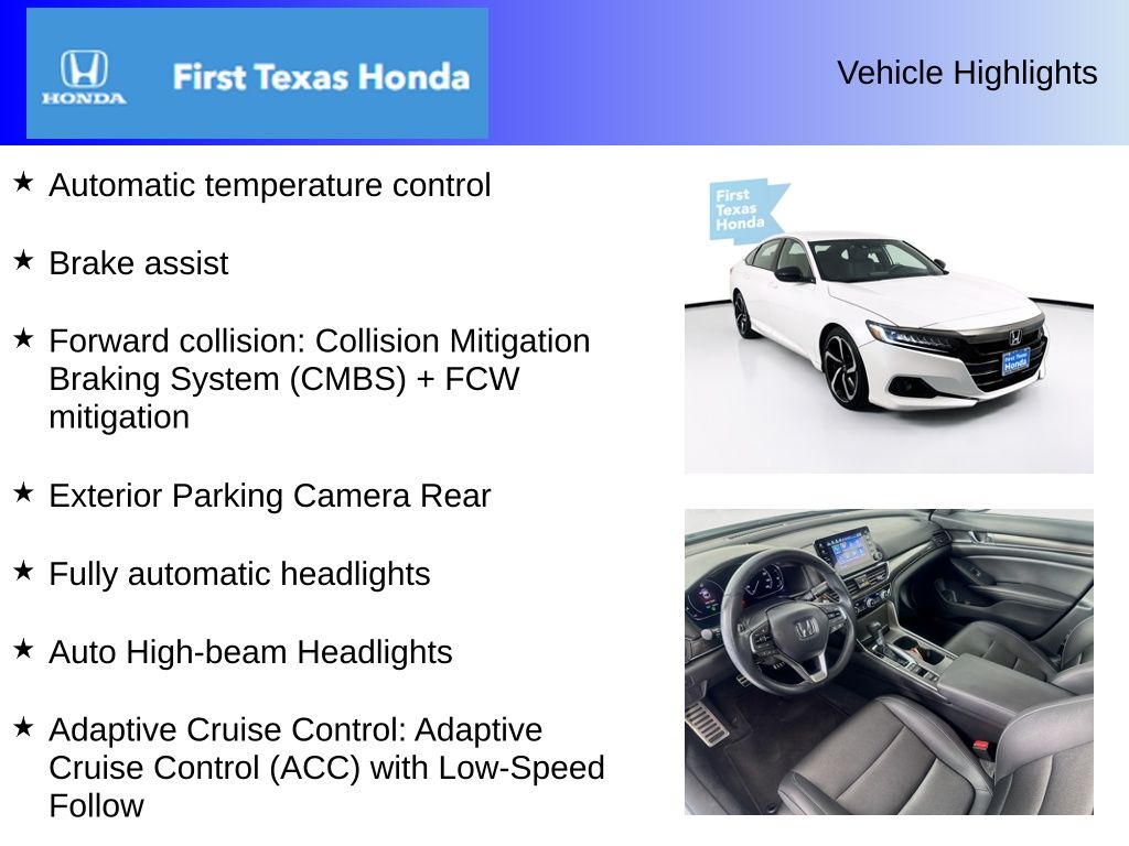 Used Car 2022 Honda Accord  Sport For Sale Under $30,000 In Austin, Texas