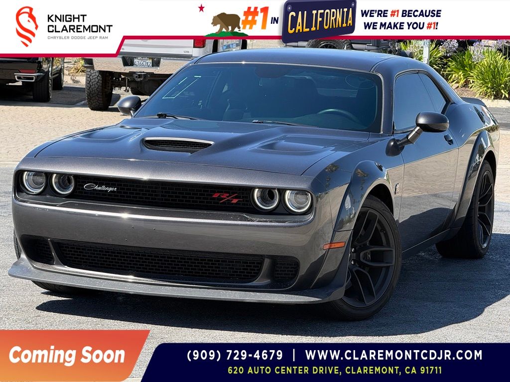 Gray (Granite Crystal Metallic Clearcoat) 2022 Dodge Challenger Coupe Rear-Wheel Drive 6-Speed Manual