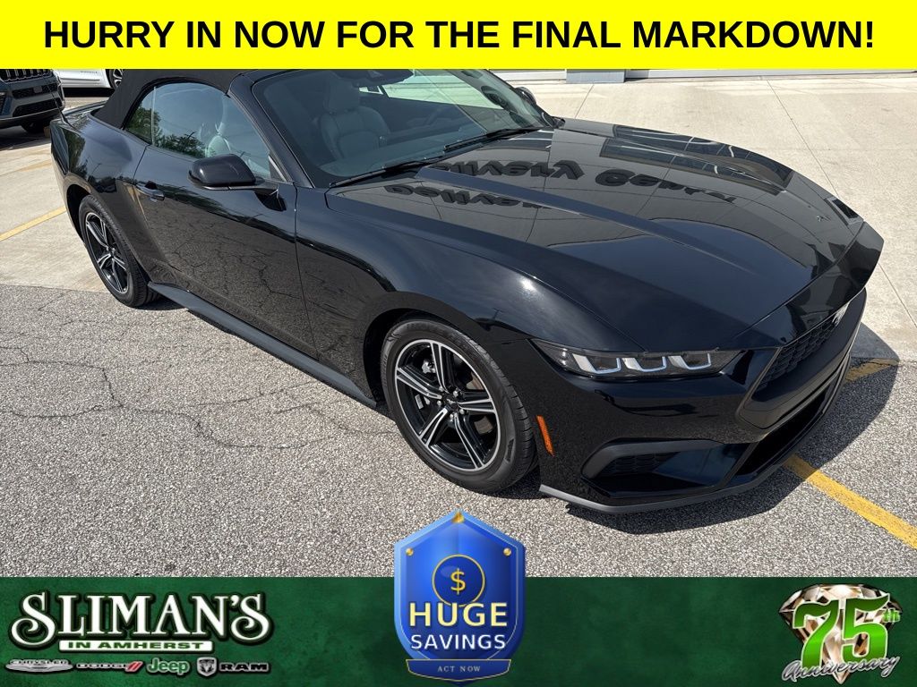 Shadow Black 2024 Ford Mustang Convertible Rear-Wheel Drive Automatic