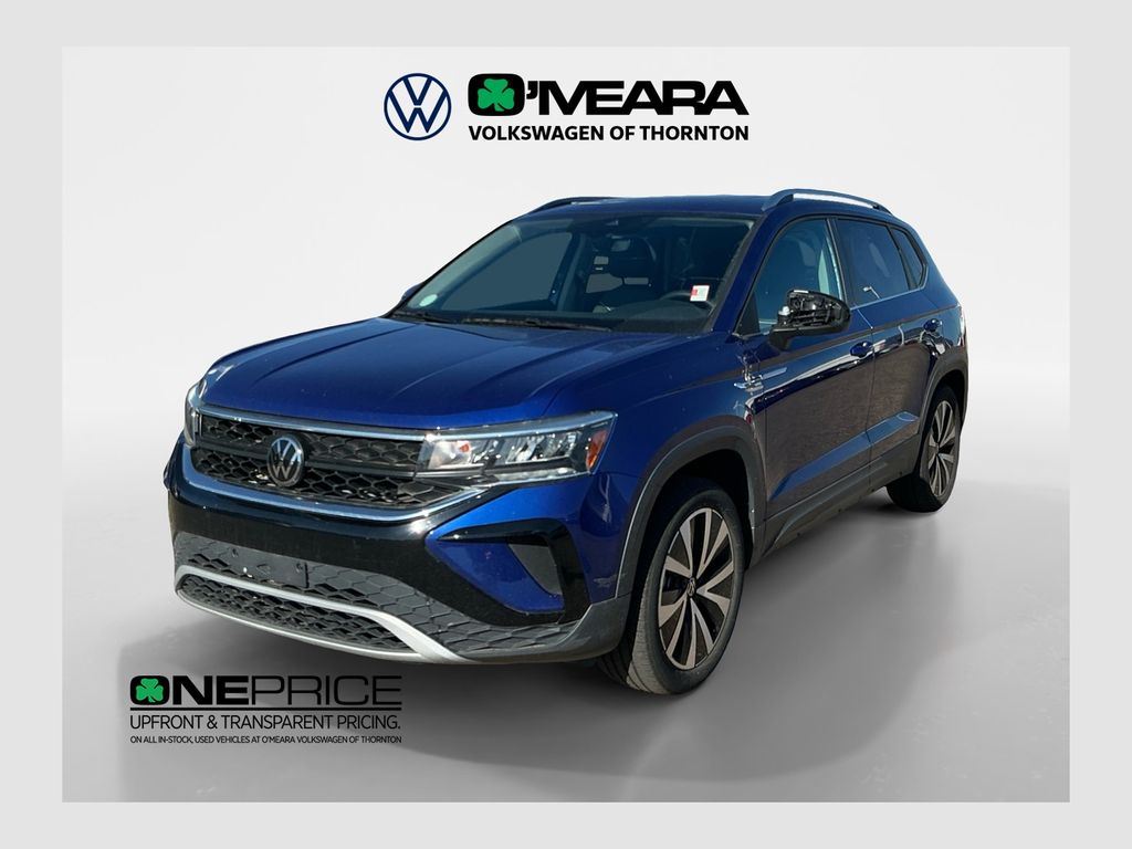 Dusk Blue Metallic 2023 Volkswagen Taos SUV / Crossover All-Wheel Drive 7-Speed Dual Clutch