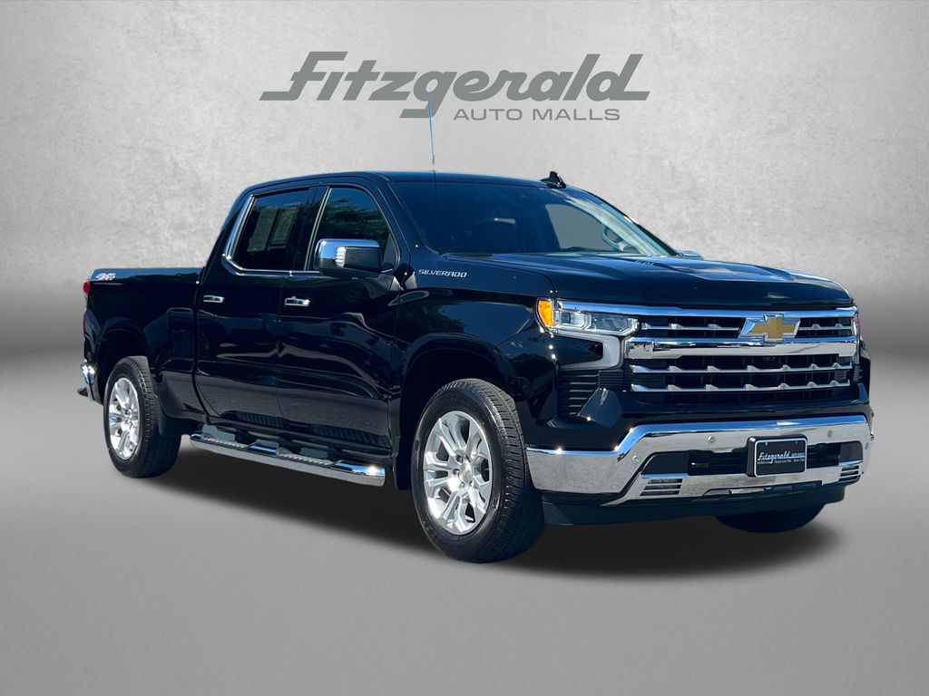 Black 2024 Chevrolet Silverado 1500 LTZ Crew Cab 4WD Pickup Truck Four-Wheel Drive Automatic