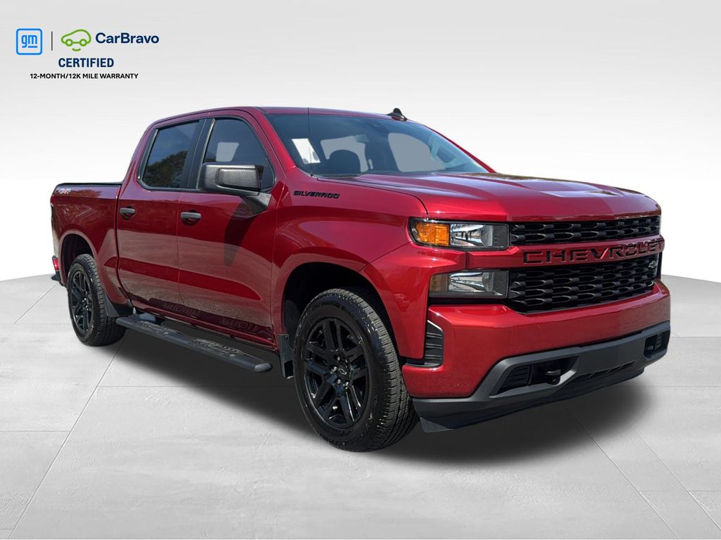 Cherry Red Tintcoat 2022 Chevrolet Silverado 1500 Custom Crew Cab 4WD Pickup Truck Four-Wheel Drive 8-Speed Automatic