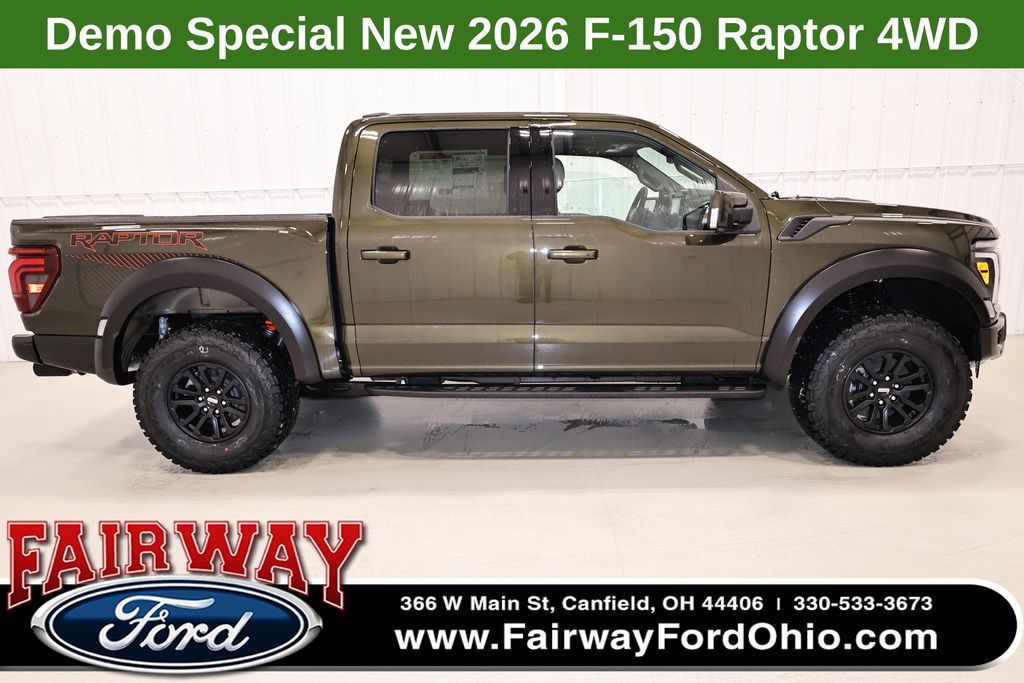 Shelter Green 2026 Ford F-150 Raptor SuperCrew 4WD Pickup Truck Four-Wheel Drive Automatic