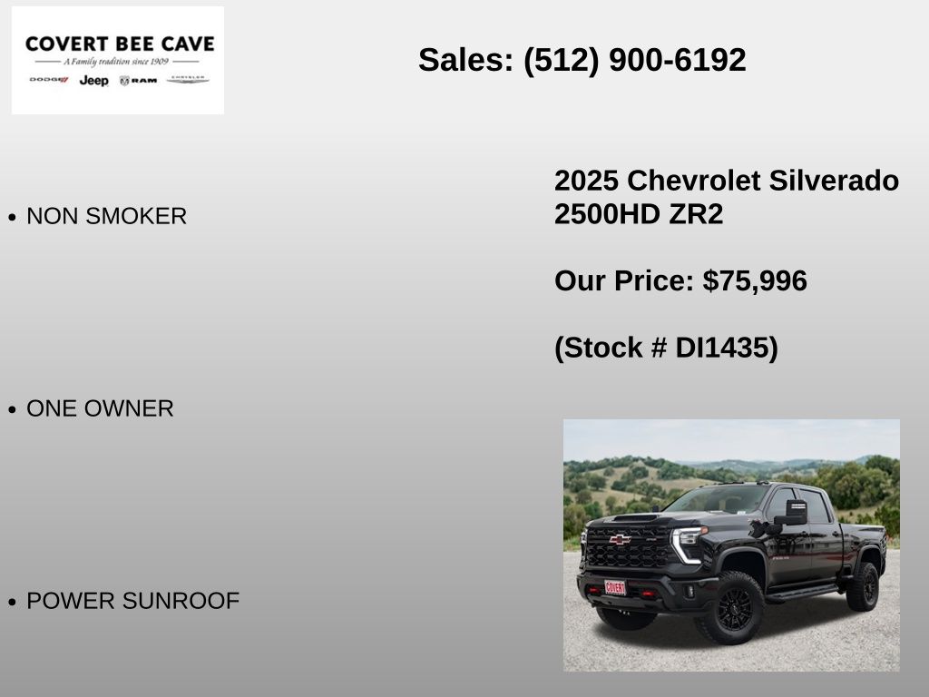 Used Car 2025 Chevrolet Silverado 2500hd  Zr2 For Sale Under $80,000 In Austin, Texas