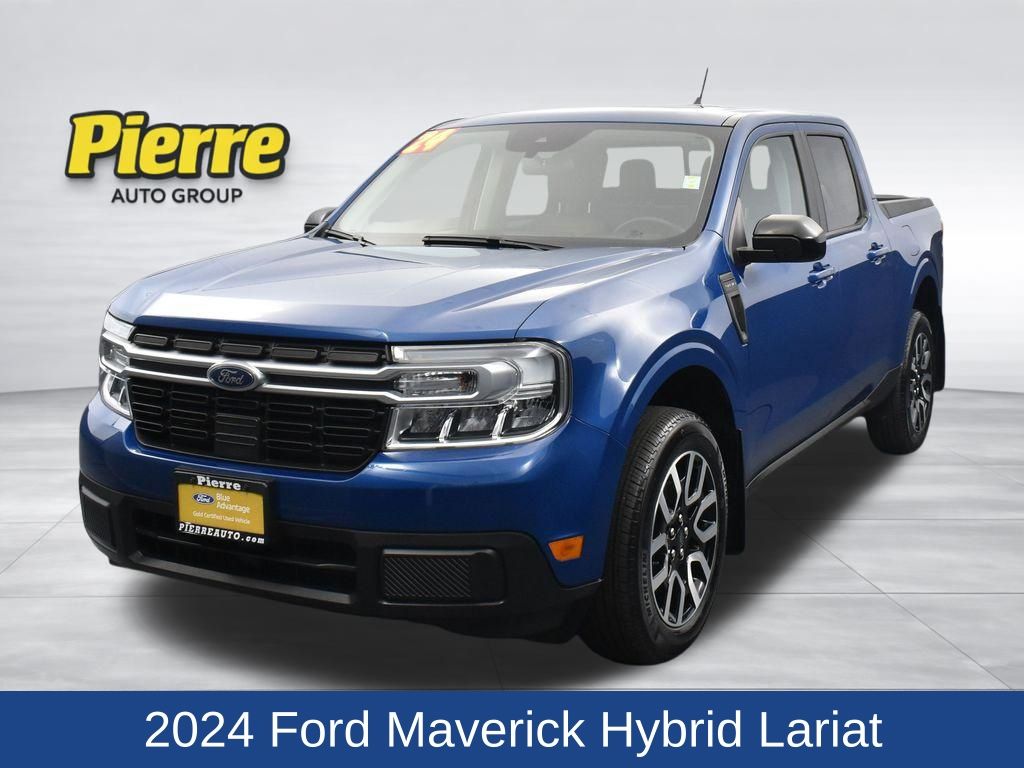 Blue Metallic 2024 Ford Maverick Lariat SuperCrew FWD Pickup Truck Front-Wheel Drive Continuously Variable Transmission