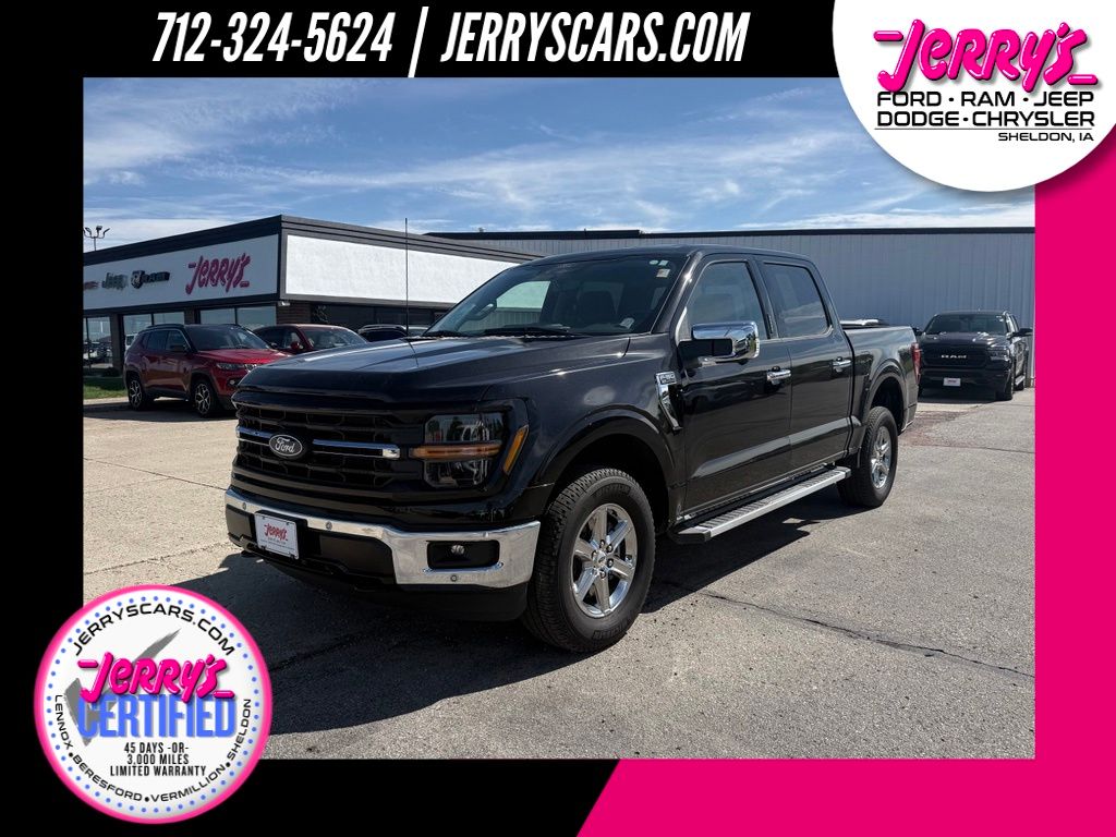 Black 2024 Ford F-150 Pickup Truck Four-Wheel Drive Automatic