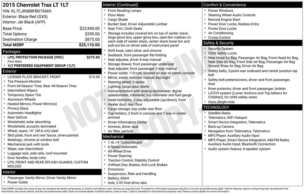 2015 Chevrolet Trax LT Red at Grove City Ford