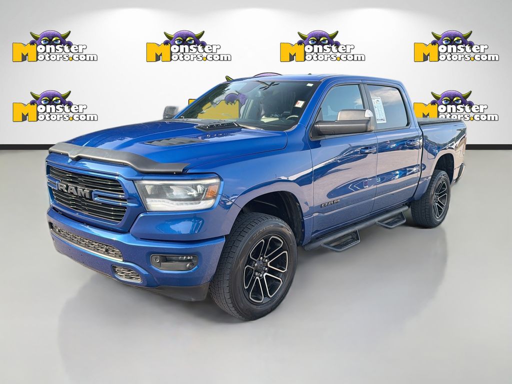 Blue 2019 RAM 1500 Pickup Truck Four-Wheel Drive 8-Speed Automatic