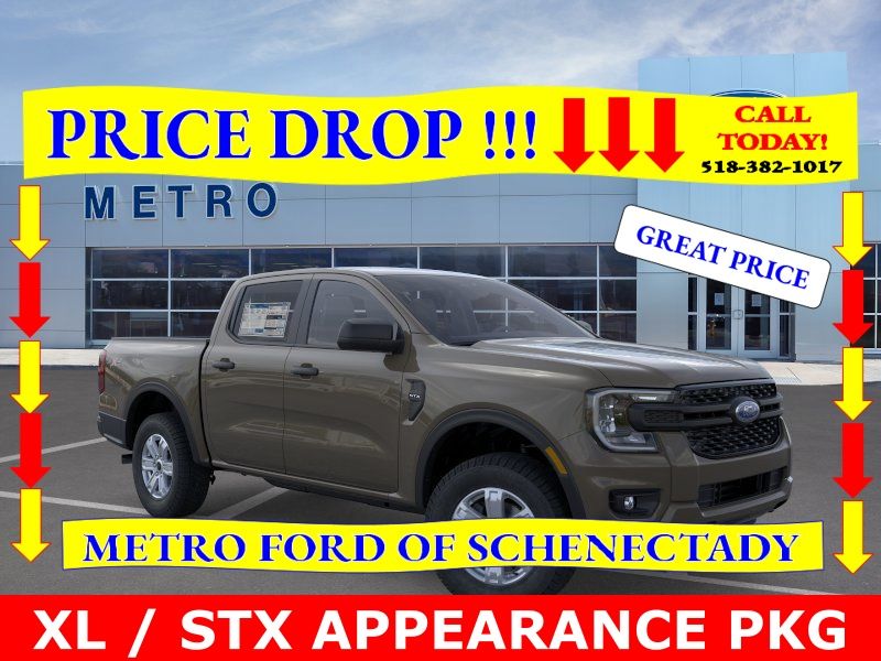 Marsh Gray 2025 Ford Ranger XL SuperCrew 4WD Pickup Truck Four-Wheel Drive Automatic