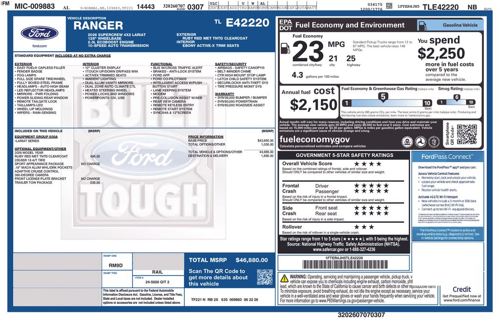 New 2026 Red Ford Lariat image 4