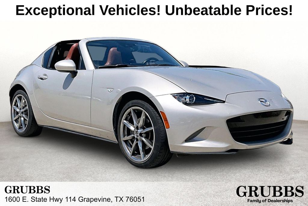Gray (Platinum Quartz Metallic) 2022 Mazda MX-5 Miata RF Grand Touring RWD Convertible Rear-Wheel Drive 6-Speed Manual