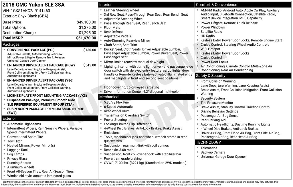 2018 GMC Yukon SLE Black at Bayway Cadillac of The Woodlands