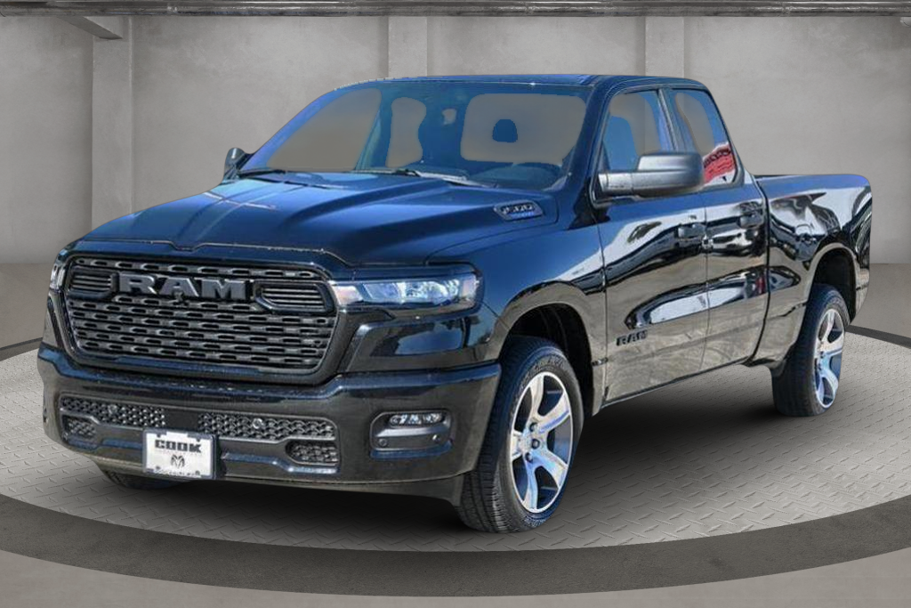 Diamond Black Crystal Pearlcoat 2026 RAM 1500 Express Quad Cab RWD Pickup Truck 4X2 8-Speed Automatic
