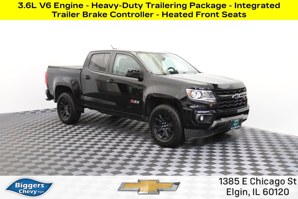 Black 2021 Chevrolet Colorado Pickup Truck Four-Wheel Drive 8-Speed Automatic