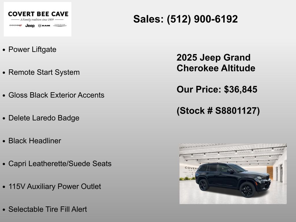 New Car 2025 Jeep Grand Cherokee  For Sale Under $40,000 In Austin, Texas