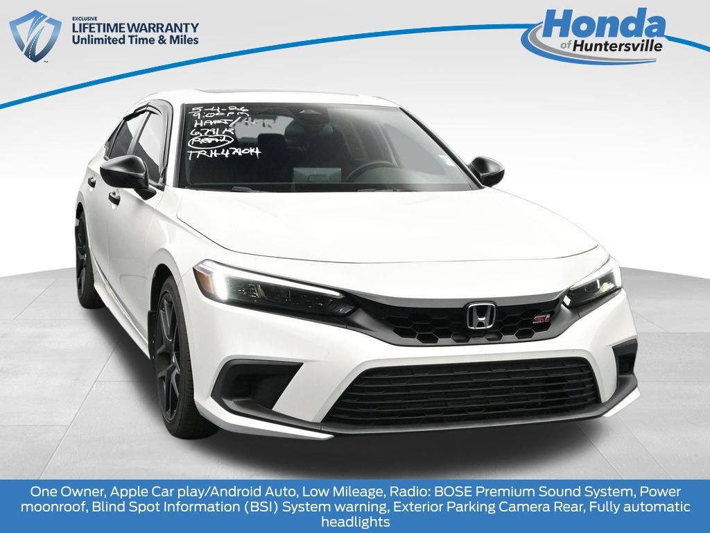 Platinum White Pearl 2024 Honda Civic Si FWD Sedan Front-Wheel Drive 6-Speed Manual