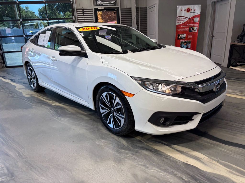 Taffeta White 2018 Honda Civic Sedan Front-Wheel Drive Continuously Variable Transmission