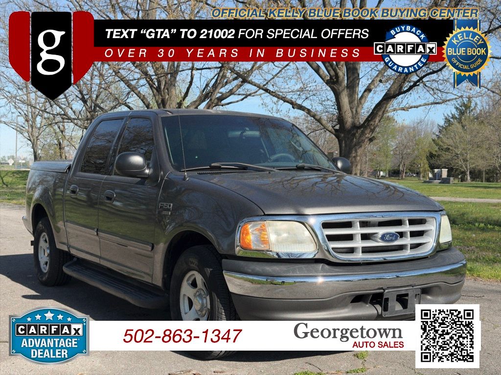 Gray 2003 Ford F-150 XLT Crew Cab SB Pickup Truck Rear-Wheel Drive 4-Speed Automatic Overdrive