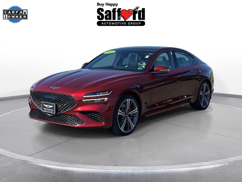 Red 2025 Genesis G70 2.5T Standard RWD Sedan Rear-Wheel Drive 8-Speed Automatic