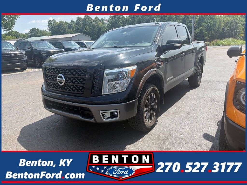 Gray (Magnetic Black) 2017 Nissan Titan Pickup Truck Four-Wheel Drive 7-Speed Automatic