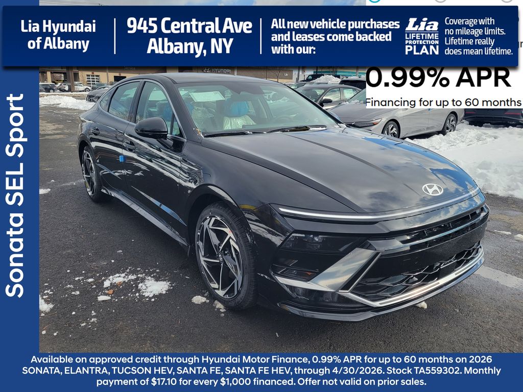 Abyss Black 2026 Hyundai Sonata SEL Sport FWD Sedan Front-Wheel Drive 8-Speed Automatic